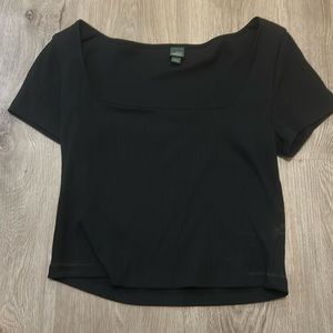 Wild Fable Large ribbed black crop top